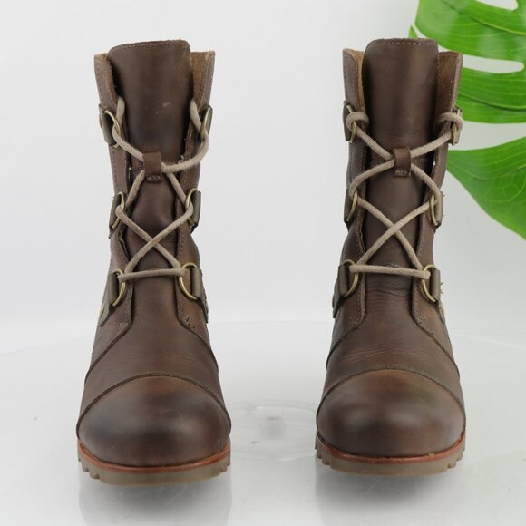 Sorel Womens Joan Of Arctic Boots Size 10 Waterproof Brown Wedge Heel Lace Up - Picture 2 of 15